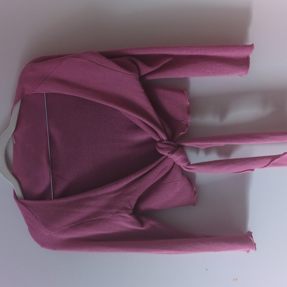 Source Unknown Deep Pink Tie-Front Cardigan